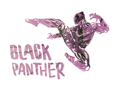 Black Panther black panther brush comics handdrawn illustration ink lettering marvel panther purple superhero