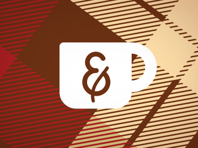 Coffee & Plaid ampersand brown coffee creme logo pattern plaid red swash type typedesign typography vector