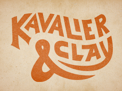 Kavalier & Clay ampersand clay comics custom hand drawn kavalier lettering logo logotype magician novel paper pulitzer pulp red texture type typography vectored