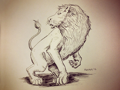 RAWR!!! Lion sketch bristol comics crow quill engravings etching illustration ink inking lion nibs old time speedball viantage