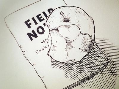 Apple Sketch apple comics crosshatch crowquill fieldnotes fourchambers illustration ink render sketch speedball typography