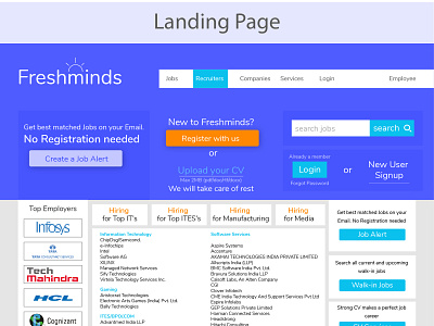 Freshminds Web Landing Page illustrator photoshop web desgin