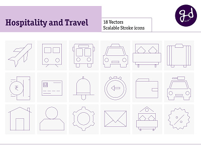 Hospitality and Travel Line Icons