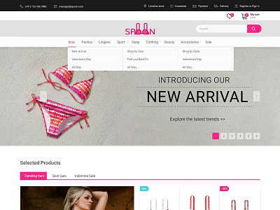 Spoon Ecommerce Webpage ecommence illustrator landing page photoshop user interface web page xd