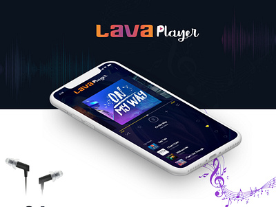 Lava Music Player application audio design illustrator logo music music player user experience user interface xd