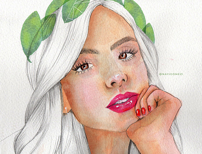 aristena design illustration pencil pencil art picture watercolor woman illustration womans