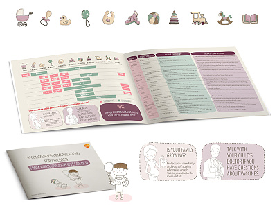 Recommended Immunizations Brochure Design brochure brochure design character character design design graphic deisgn illustration pastel colors print