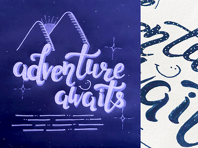 Adventure Awaits Handwriting calligraphy calligraphy and lettering artist graphic graphic design graphic art handwriting handwritten handwritten logo letter art lettering lettering art lettering artist