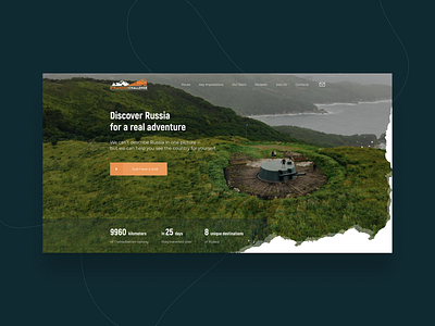 Traveling in Russia concept design landing page nature train travel