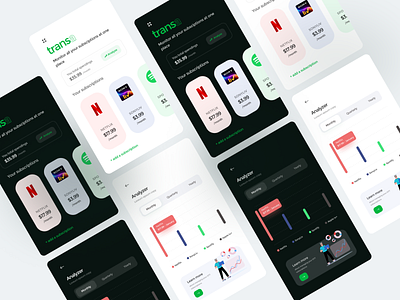 transa: Subscriptions monitoring app concept ui app ui concept darkmode finance monitor ui