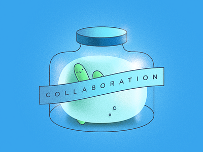 Collaboration blue collaboration concept cucumbers illustration photoshop pickles team
