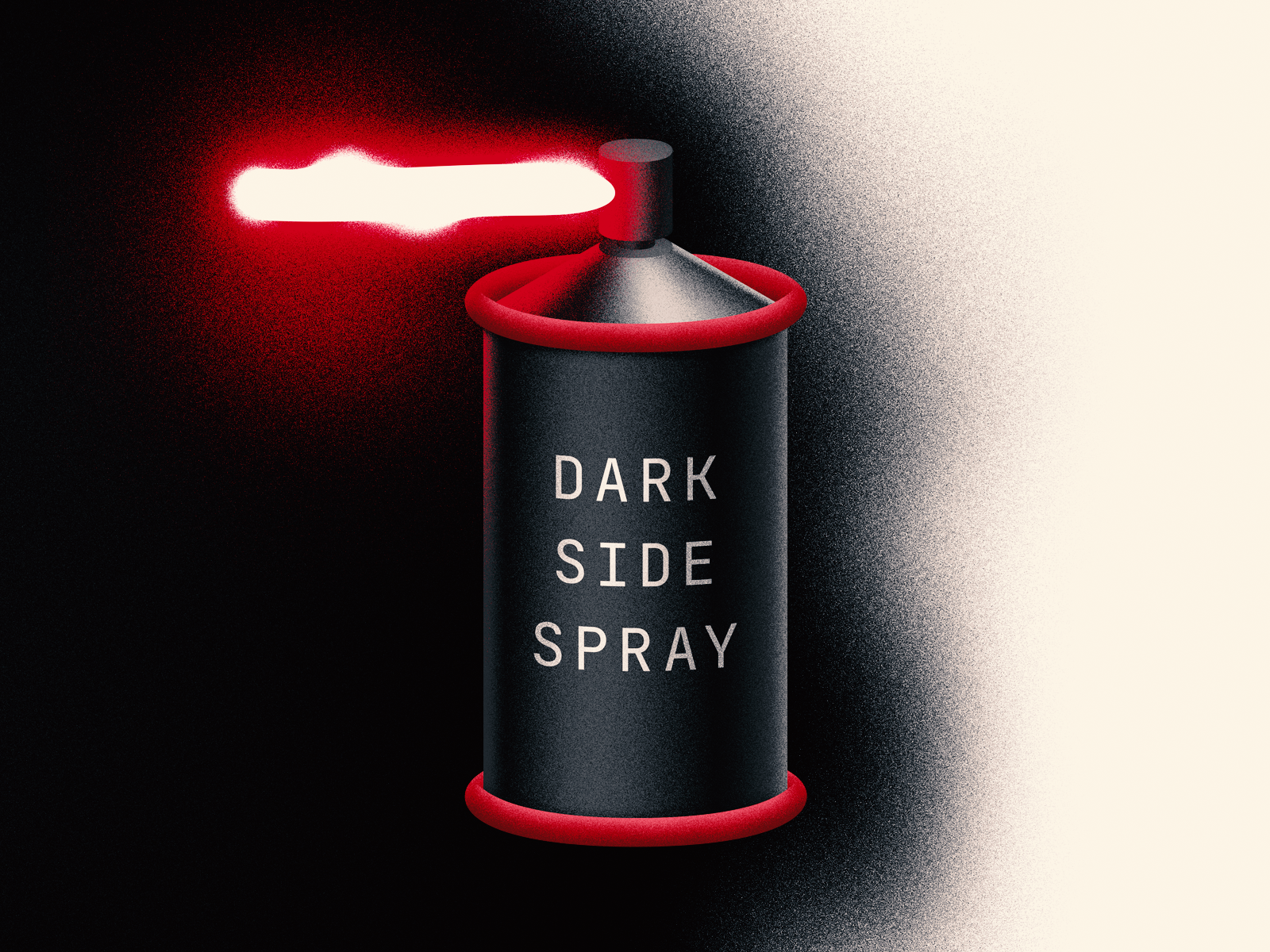 Spray can illustration. Spray Rule on the Backside of the Spray.