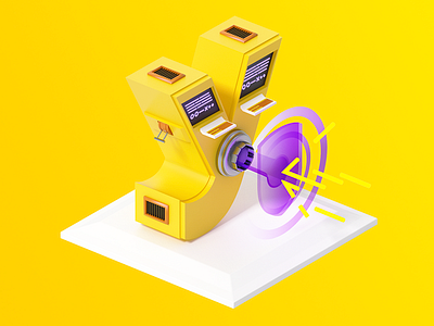 "Stability" illustration for software development company 3d 3dillustration design digital graphic illustration illustrations it software stability yellow
