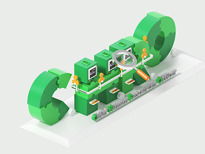 "CHRO" illustration for software development company 3d 3dillustration chro design digital graphic green illustration illustrations it search software