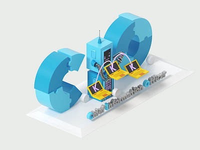 "CIO" illustration for software development company 3d 3dillustration blue cio design digital graphic illustration illustrations it search software