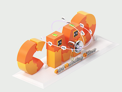 "CMO" illustration for software development company 3d 3dillustration cmo design digital graphic illustration illustrations it orange search software