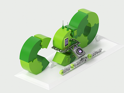 "CSO" illustration for software development company 3d 3dillustration cso design digital graphic green illustration illustrations it search software