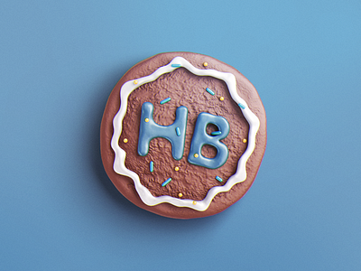 Happy Birthday Cookie 3d 3dillustration blue cookie illustration mockup mysuperproject psd scenecreator scenegenerator