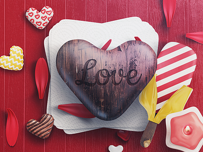 Free Sample of Lovely Things Scene Generator 3d candy generator heart illustration image love lovely mockup scene valentine valentines