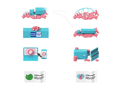 Digital icons for "First Medical" company 3d 3dillustration digital icon illustration illustrations