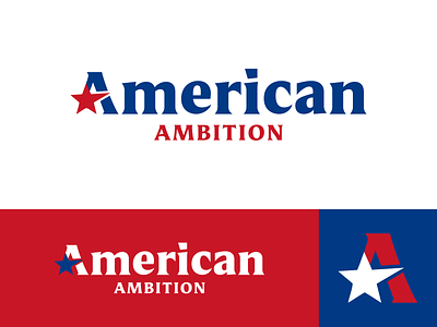 American Ambition Logo Concept america branding design flat icon identity logo monogram simple usa