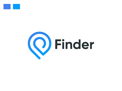 Finder app branding flat identity letters location logo project simple
