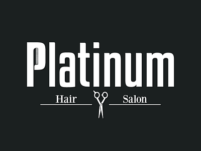 Platinum Hair Salon brand hair salon identity logo platinum typography