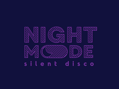 Night Mode Silent Disco brand branding design disco logo night club silent typography vector