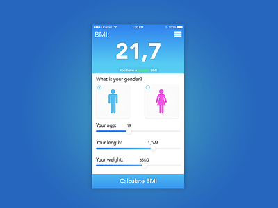 #004 BMI Calculator app bmi calculator daily daily ui gradients health melvin idema ui