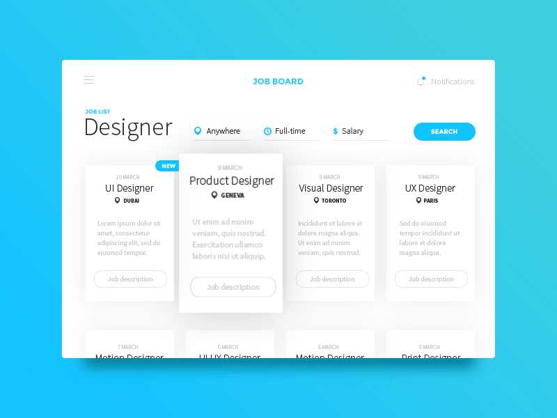 050 DailyUI — Job List 050 dailyui job list ui