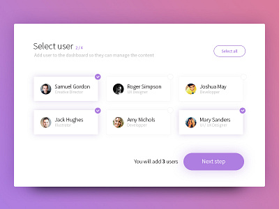064 DailyUI — Select User by Adrien Gervaix on Dribbble