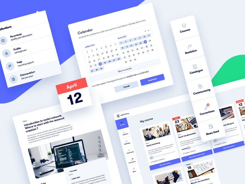 MSC — Redesign layout design interface dropdown calendar ui elearning msc