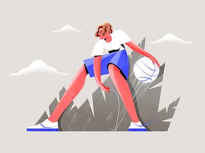Basketball 2d active ball basketball bright character characterdesign fireart fireart studio flat girl illustration illustrator ipad ipad pro photoshop procreate sport texture vector