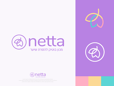 Netta Laser Logo brand identity branding branding strategy flower flower logo logo logo design purple