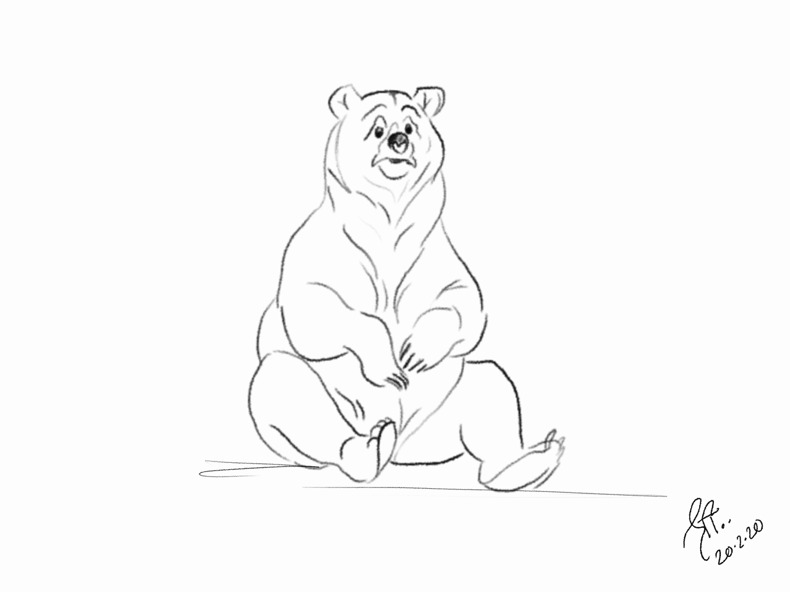 Yawning Bear 2020 2danimation illustration procreate quick sketch