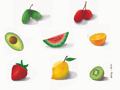 Fruit Series - Digital Illustration digital illustration photoshop