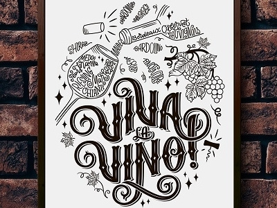 Lettering Compositions for Wine Store design illustration lettering store wine