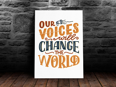 Our VOICES composition design drawing feminism hand drawn illustration lettering lettering art lettering artist logo logotype metoo motivation portfolio poster print quote typography vector vector art