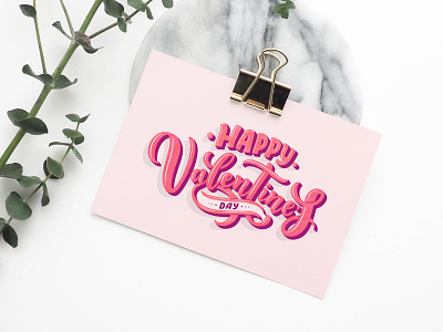 Valentine's day lettering for greeting card design