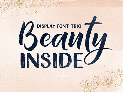 Beauty Inside Font Trio display font font duo font trio hand drawn hand made healthy lettering art logo 2d logotype nature rough sans serif script font sport textured textured font type typeface design typogaphy