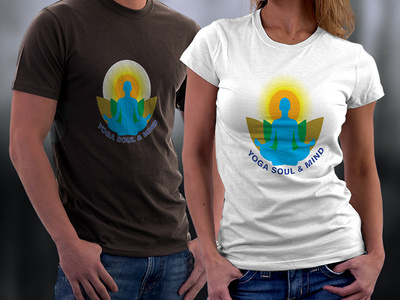 Mind Body Soul Yoga - T-shirt Design Template 2676 - Designious