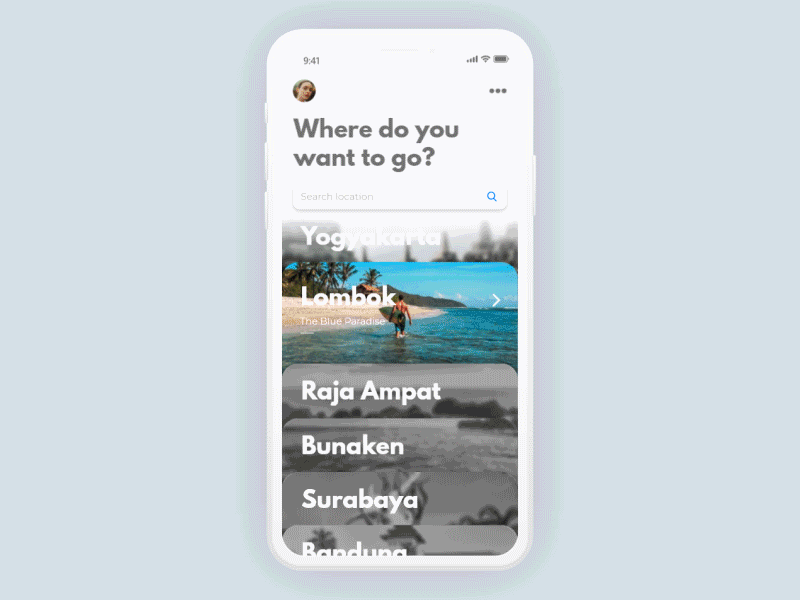 Vacation Trip App animation app design exploration interactions mobile app travel trip ui vacation