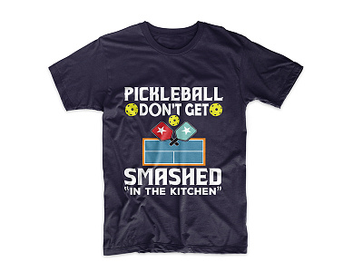 Pickle Ball Smashed T-shirt design app branding fatherday fatherdays happyfathersday identity illustrations logo tshirt design typography