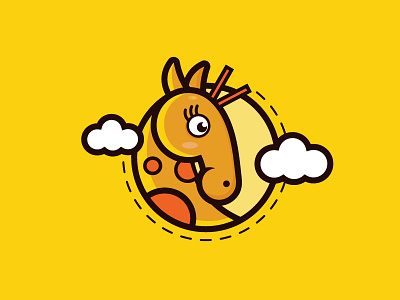 Giraffe character digital giraffe illustration vector
