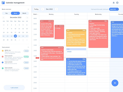 UI Calendar Management on PC