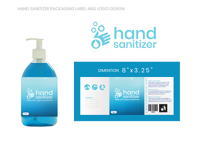 hand sanitizer packaging label and logo design