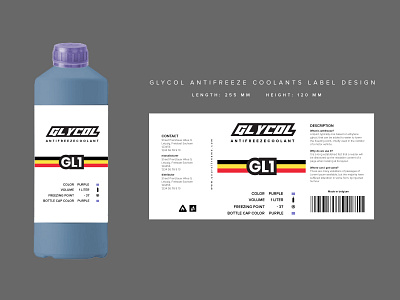 Glycol Antifreeze Coolants Label Design branding car filter label design label packaging water