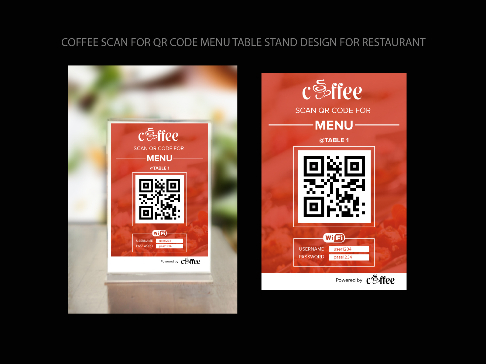 Coffee Scan for QR code menu table Design for restaurant by Moshiur