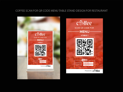 Coffee Scan for QR code menu table Design for restaurant