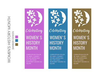 Women s History Month Banner Design banner branding design illustration logo